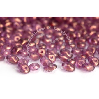 Бусины SuperDuo 2,5x5 мм Halo Persian Pink (#00030/29259) (Matubo, Чехия)
