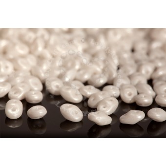 Бусины SuperDuo 2,5x5 мм Pearl Shine White (#02010/24001) (Matubo, Чехия)