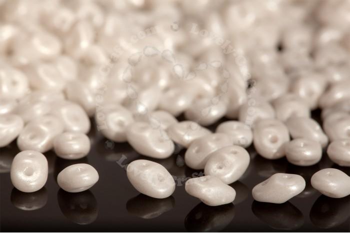 Бусины SuperDuo 2,5x5 мм Pearl Shine White (#02010/24001) Matubo Чехия