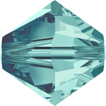 Биконусы SWAROVSKI 5328 XILION 4 мм - Blue Zircon #229, 10 бусин