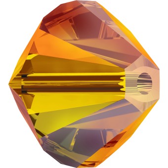Бусины Swarovski Биконусы XILION 5328 (Fireopal Aurore Boreale 2x) - 4 мм