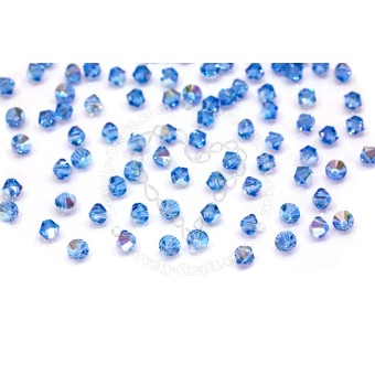 Биконусы SWAROVSKI XILION 5328 4 мм - Aquamarine #202, 10 бусин