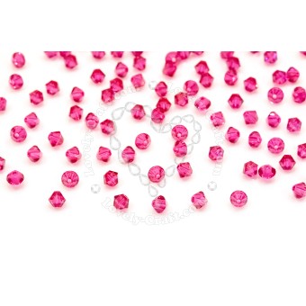 Биконусы SWAROVSKI 5328 XILION 4 мм - Fuchsia #502, 10 бусин