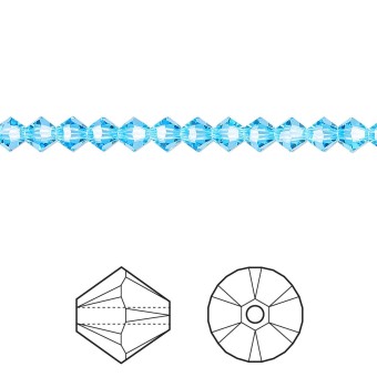 Биконусы SWAROVSKI XILION 5328 4 мм - Aquamarine #202, 10 бусин
