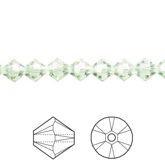 Биконусы SWAROVSKI 5328 XILION 4 мм - Chrysolite #238, 10 бусин