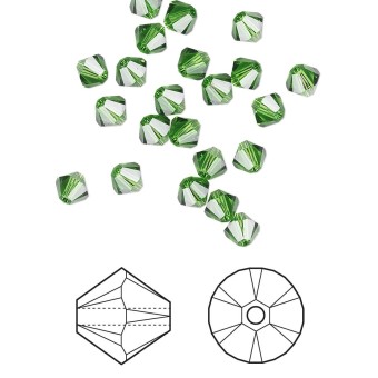 Биконусы SWAROVSKI 5328 XILION 6 мм - Fern Green #291, 5 бусин