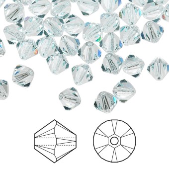 Биконусы SWAROVSKI 5328 XILION 6 мм - Light Azore #361, 5 бусин