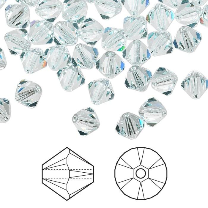 Биконусы SWAROVSKI 5328 XILION 6 мм - Light Azore #361, 5 бусин