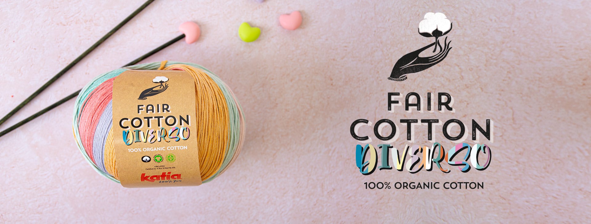 пряжа из 100% органического хлопка Katia Fair Cotton Diverso