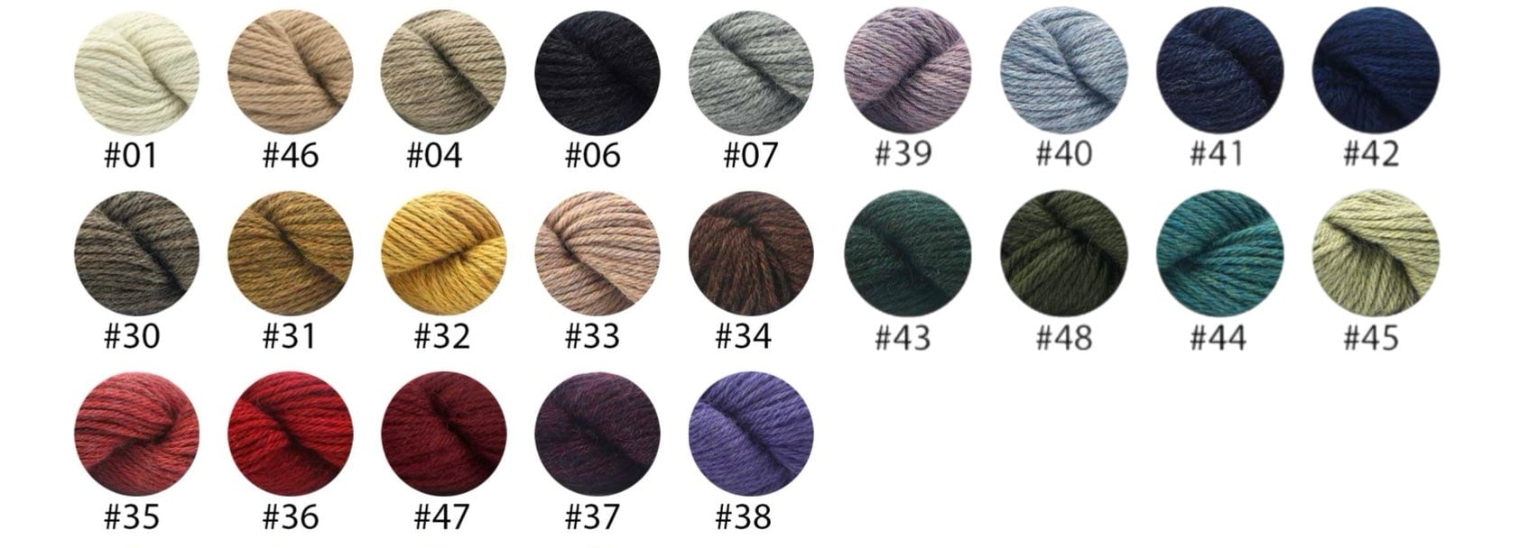 Палитра из 23 цветов пряжи Alpaca Fino
