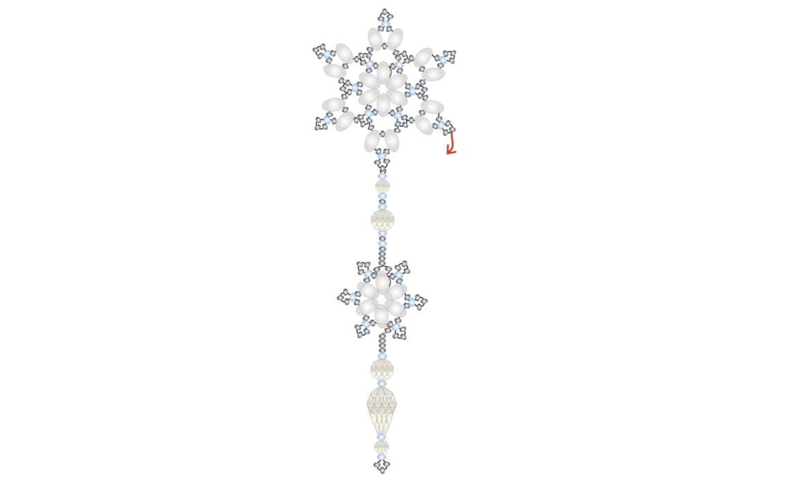 Создание короткой бахромы для снежинки Snow Queen Bauble