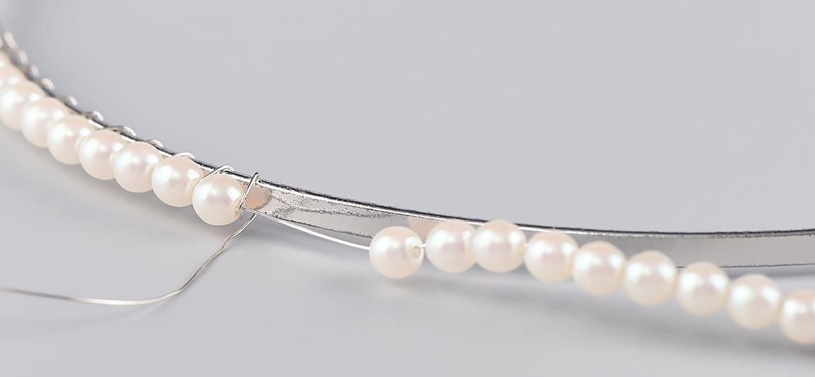 Основа ободка Wedding Headband с бусинами PRECIOSA
